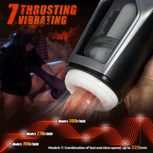 Load image into Gallery viewer, 7 Thursting &amp; Vibrating mit riesigem sichtbarem Fenster Oral Male Masturbator