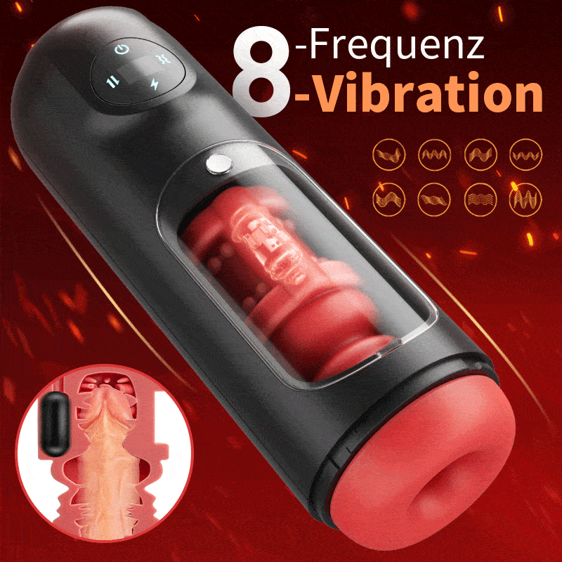 8 schiebende 8 vibrierende 3D-Kanal-Männermasturbator