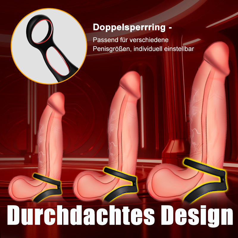 【Orgasmus 】SAUL 3 teleskopischer 10 Vibrations Doppel-Penisring Prostata Vibrator