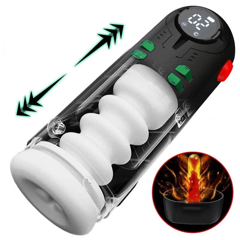 9 Stoßen Vibrieren Saugen Heizen Masturbator Cup