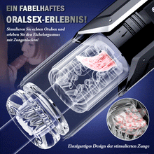 Load image into Gallery viewer, 100% Wasserdicht 4 IN 1 Automatischer Masturbator für Männer, Die realistische Zunge dreht sich um 360°, um jeden empfindlichen Punkt der Eichel zu lecken und zu necken.
