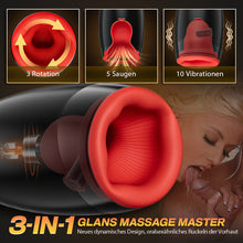 Load image into Gallery viewer, 3-in-1 Glans Massage Master Trainer 3 Rotation, 5 Saugen, 10 Vibration Ultra Simulation D