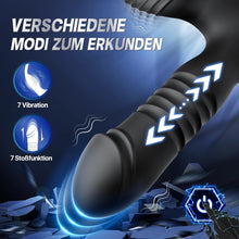 Load image into Gallery viewer, 3 in1 Penisring Analvibratoren Prostata Stimulation mit 7 Stoßfunktion 7 Vibrationsmodi