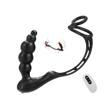 Load image into Gallery viewer, 3 in 1 Analkugeln Prostatamassager Dual Penisringe Analvibrator Spielzeug