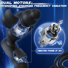 Load image into Gallery viewer, 3 in 1 Analkugeln Prostatamassager Dual Penisringe Analvibrator Spielzeug