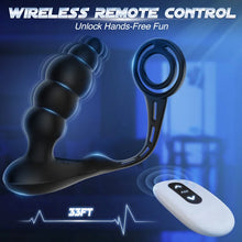 Load image into Gallery viewer, 3 in 1 Analkugeln Prostatamassager Dual Penisringe Analvibrator Spielzeug