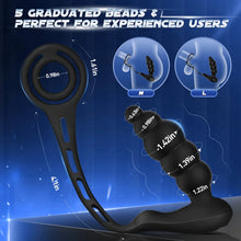 Load image into Gallery viewer, 3 in 1 Analkugeln Prostatamassager Dual Penisringe Analvibrator Spielzeug