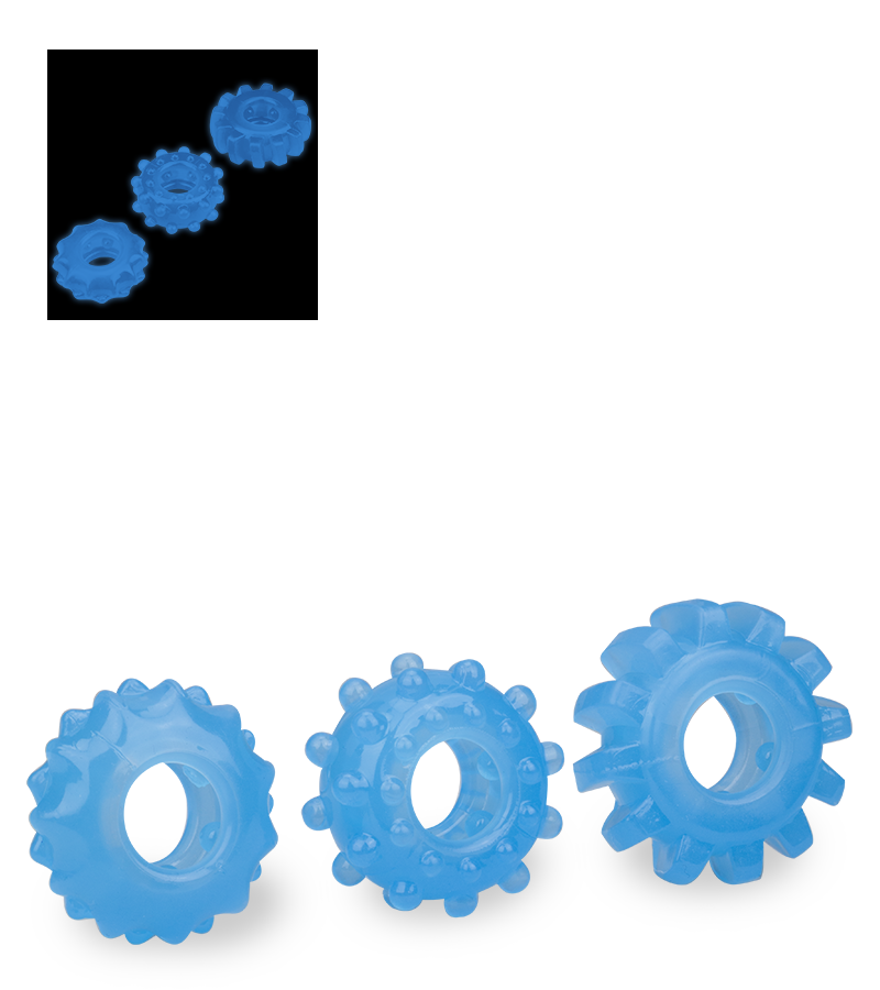 3 phosphoreszierende Cockringe Lumino