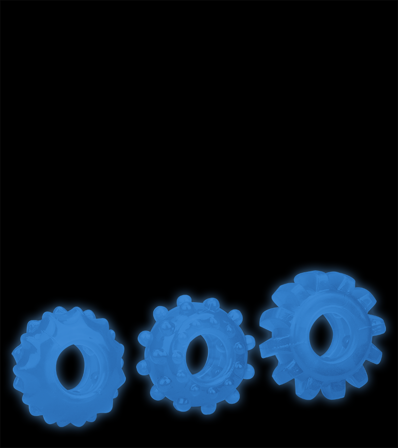 3 phosphoreszierende Cockringe Lumino