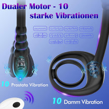 Load image into Gallery viewer, 3 in 1 Prostata Penisringe Analvibratoren mit 10 Vibrationsmodi