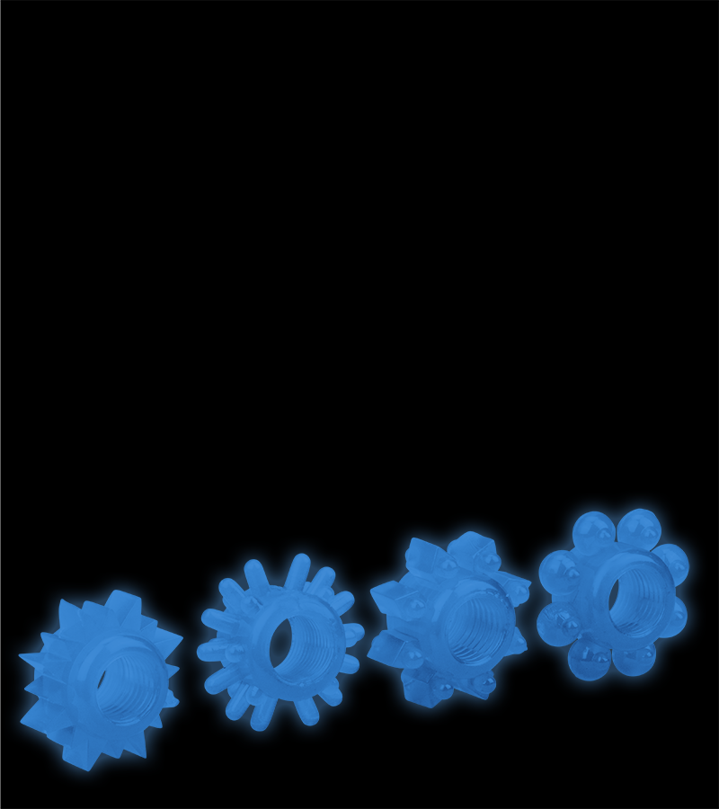 4 phosphoreszierende Cockringe Lumino