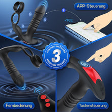 Load image into Gallery viewer, 3 in1 Penisring Analvibratoren Prostata Stimulation mit 7 Stoßfunktion 7 Vibrationsmodi