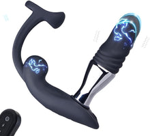 Load image into Gallery viewer, 3in1 Elektro Shock Anal Vibrator Penisringe Prostata Stimulator Set mit 10 Teleskop Vibrationsfunktion &amp; 3 Elektrostimulation Modi, Anal Massagegerät SM Extrem Sexspielzeug für Männer Solo