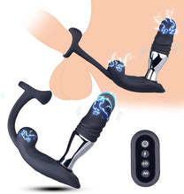 Load image into Gallery viewer, 3in1 Elektro Shock Anal Vibrator Penisringe Prostata Stimulator Set mit 10 Teleskop Vibrationsfunktion &amp; 3 Elektrostimulation Modi, Anal Massagegerät SM Extrem Sexspielzeug für Männer Solo