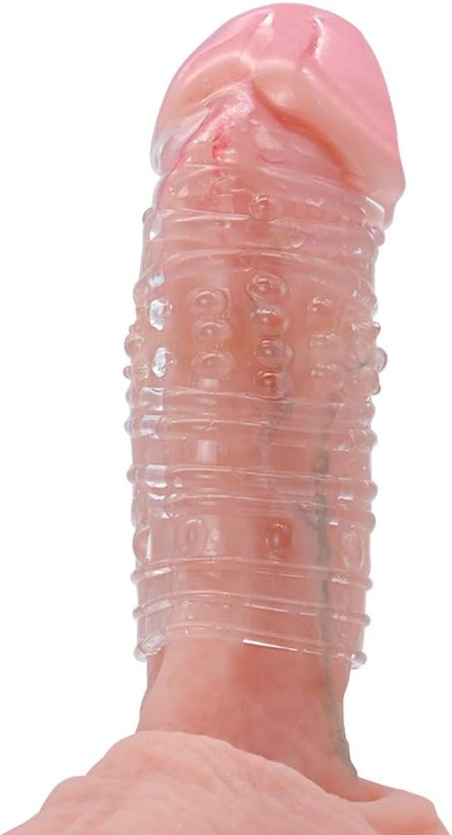 4er Pack Dick Sleeve - Silikon Transparente Wiederverwendbare Peniskondome für Intensive Stimulation Penishülle für Penisverlängerung und Erektionsverbesserung