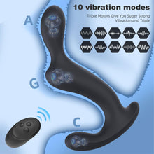 Load image into Gallery viewer, 3 Motoren Analvibratoren für Mann Prostata Stimulation Anal Plug Sexspielzeug Vibrator Dildo Vibratoren Silikon Sex Toy IPX7 Wasserdicht USB Ladekabel Sex Spielzeug für die Männer Frau