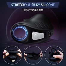 Load image into Gallery viewer, 2 in 1 Vibrierender Penisring mit 9 Vibrationsmodi und Fernbedienung Cockring Vibrator Sexspielzeug für Männer SM Herren Penisringe Vibratoren Massagegerät Langwährende Erektion Hodenvibrator
