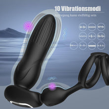 Load image into Gallery viewer, 10 Modes Vibrators for Men - 4-in-1 Prostate Stimulation with Ring, Butt Plug and Dildo Vibrator - IPX6 Waterproof Sex Toy for Men with Shock Function