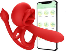 Load image into Gallery viewer, 4 in1 Penisring Vibrator Prostata Stimulation APP Penisring Set Sex Spielzeug, Penis Vibrator Massagegerät mit 3 Vibrationsmodi Penis Hoden langanhaltende Erektion Sexspielzeug für Männer