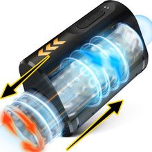 Load image into Gallery viewer, 2 in 1 Elektrischer Masturbator mit 7 Stoßen und Rotieren offenes Masturbieren für Männer wasserdicht Masturbatoren Taschenmuschi, Eichel Penis Trainer Sex Spielzeug für die Männer solo Blowjob