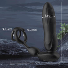 Load image into Gallery viewer, 10 Modes Vibrators for Men - 4-in-1 Prostate Stimulation with Ring, Butt Plug and Dildo Vibrator - IPX6 Waterproof Sex Toy for Men with Shock Function