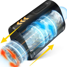 Load image into Gallery viewer, 2 in 1 Elektrischer Masturbator mit 7 Stoßen und Rotieren offenes Masturbieren für Männer wasserdicht Masturbatoren Taschenmuschi, Eichel Penis Trainer Sex Spielzeug für die Männer solo Blowjob