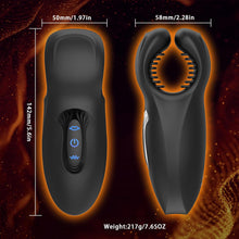 Load image into Gallery viewer, Zusammendrückbarer männlicher Masturbator-Penis-Vibrator-Trainer mit 10 Vibrationen 10 Beißmodi Silikon-Penismassagegerät Stroker, männlicher Vibrator verlängert die Ausdauer Sex Spielzeug