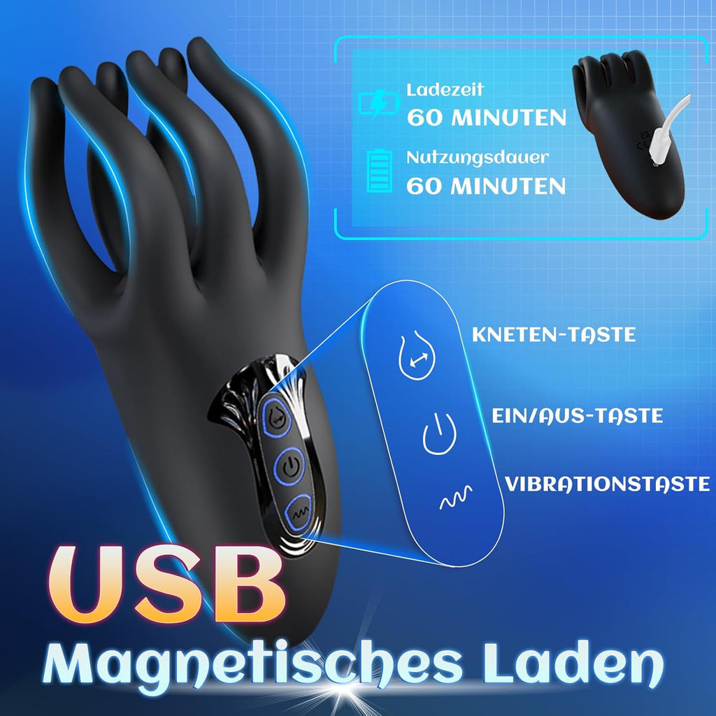 10 Vibrations-Knetmodi Sex Spielzeug für die Männer, Penis Trainer Masturbator Vibratorensets für Männer Eichelvibrator Taschenmuschi