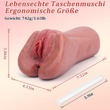 Load image into Gallery viewer, 2in1 Realistisch Masturbieren Taschenmuschi Groß Sex Spielzeug , Sexpuppe, Masturbator Vagina Anal Klitoris Erotik Sexspielzeug für Männer solo