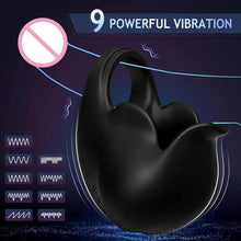 Load image into Gallery viewer, 2 in 1 Vibrierender Penisring mit 9 Vibrationsmodi und Fernbedienung Cockring Vibrator Sexspielzeug für Männer SM Herren Penisringe Vibratoren Massagegerät Langwährende Erektion Hodenvibrator