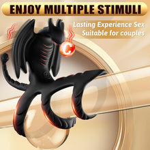 Load image into Gallery viewer, 3 in1 Penisring Penis Vibrator Sex Spielzeug für die Männer Paare Extrem, Drachen Cockring Hodenring mit 10 Vibrationsmodi für Klitoris Stimulation &amp; Penis Vergrößerung Zeit Verlängern