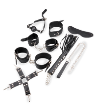 Load image into Gallery viewer, 8-teiliges BDSM-Set aus Kunstleder mit Nieten